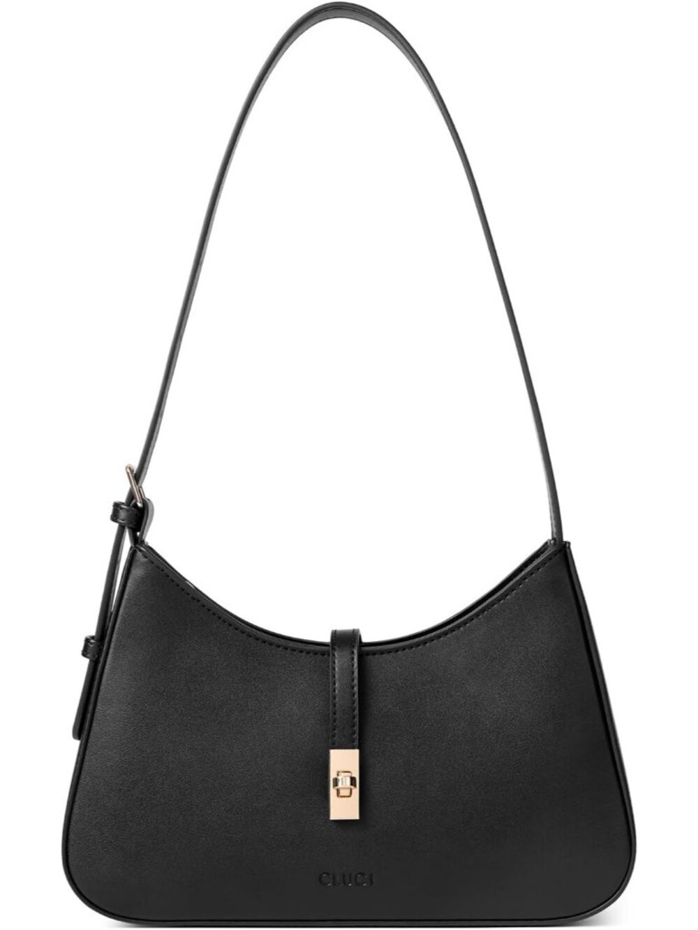 Women's Black Vegan Leather Crossbody Purse Trendy with 2 Removable Strap